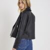 Black Faux Leather Biker Jacket