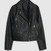 Black Faux Leather Biker Jacket