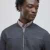 Black Faux Leather Bomber Jacket