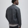 Black Faux Leather Bomber Jacket
