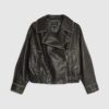 Black Faux Leather Bomber Jacket