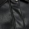 Black Faux Leather Bubble Hem Bomber Jacket