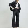 Black Faux Leather Cropped Trousers