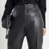 Black Faux Leather Cropped Trousers