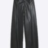 Black Faux Leather Cropped Trousers
