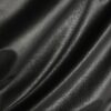 Black Faux Leather Drape Midi Dress
