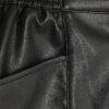 Black Faux Leather Elasticated Shorts