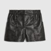 Black Faux Leather Elasticated Shorts