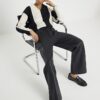 Black Faux Leather Elasticated Waist Trousers