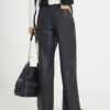 Black Faux Leather Elasticated Waist Trousers