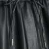Black Faux Leather Elasticated Waist Trousers