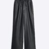 Black Faux Leather Elasticated Waist Trousers