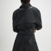 Black Faux Leather Eyelet Wrap Skort