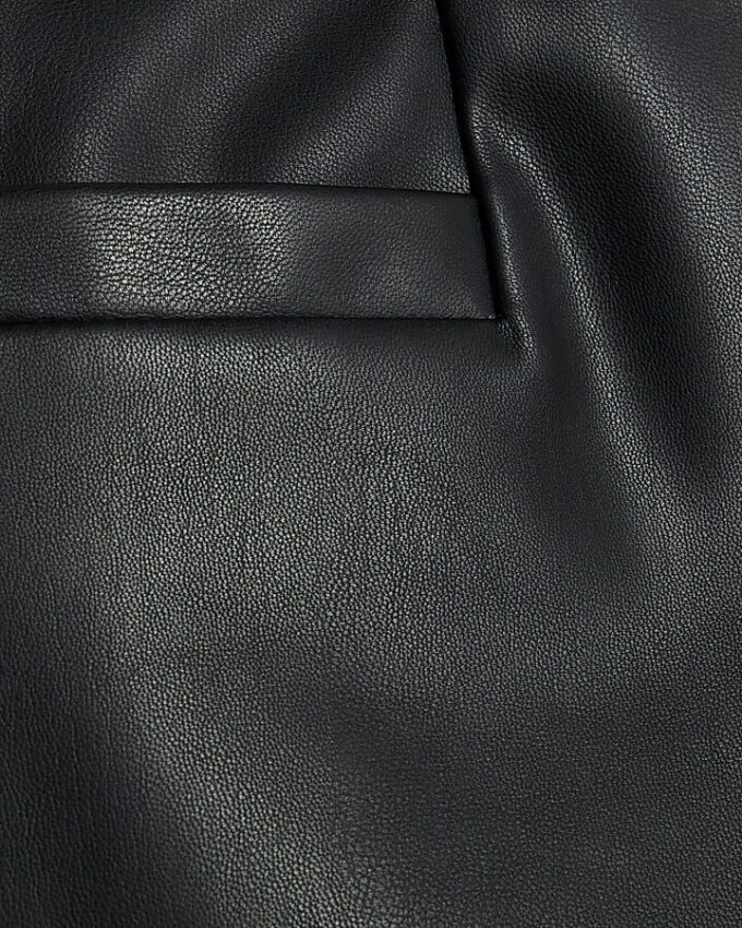 Black Faux Leather Flippy Skort