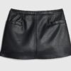 Black Faux Leather Flippy Skort