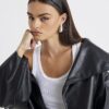 Black Faux leather headband