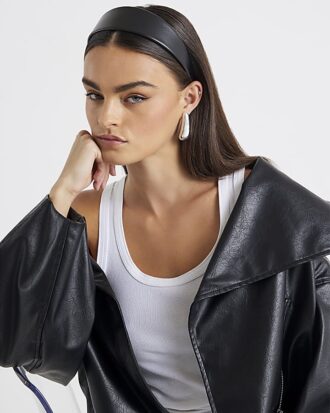 Black Faux leather headband