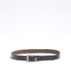 Black Faux Leather Reversible Tan Belt