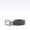 Black Faux Leather Reversible Tan Belt