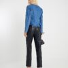 Black Faux Leather Tapered Trousers