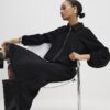 Black Faux Suede Bomber Jacket