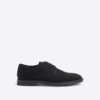 Black Faux Suede Derby Shoes
