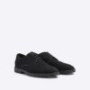 Black Faux Suede Derby Shoes