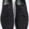 Black Faux Suede Derby Shoes