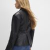 Black Fitted Faux Leather Blazer