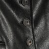 Black Fitted Faux Leather Blazer
