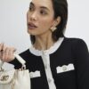 Black Fitted Tipped Neat Cardigan
