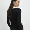 Black Fitted Tipped Neat Cardigan