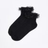 Black frill ankle socks