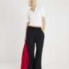 Black Frilled Trim Wide Leg Joggers