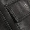 Black Funnel Neck Faux Leather Bomber Jacket