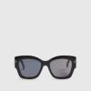 Black Glam Visor Hammered Sunglasses
