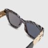 Black Glam Visor Hammered Sunglasses