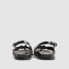 Black Gold Ball Strap Footbed Sandals