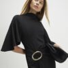 Black Gold Buckle Midi Dress