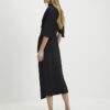Black Gold Buckle Midi Dress