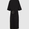 Black Gold Buckle Midi Dress
