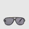 Black Gold Detail Aviator Sunglasses