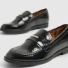 Black Gold Trim Loafers