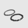 Black Hematite Cross Beaded Bracelet Pack