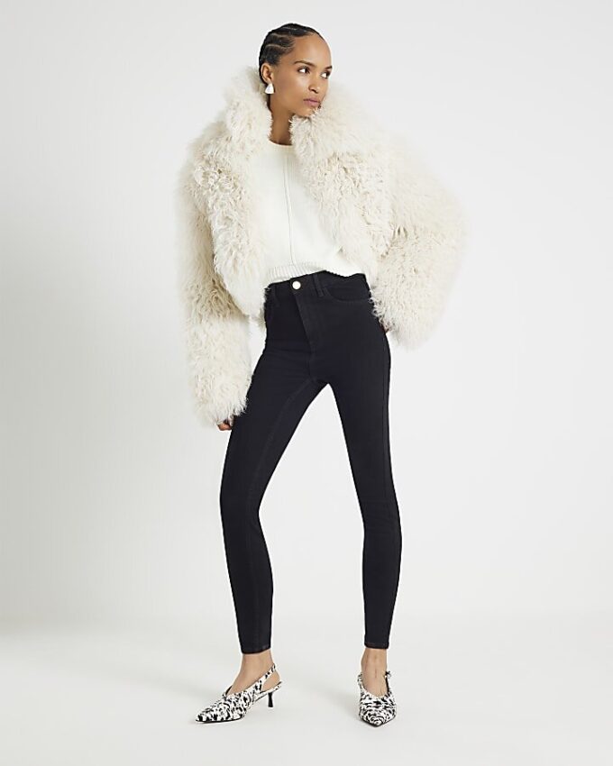 Black High Rise Sculpt Black Skinny Jeans
