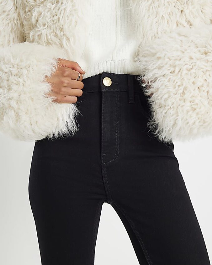 Black High Rise Sculpt Black Skinny Jeans