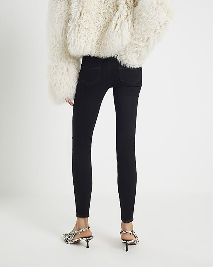 Black High Rise Sculpt Black Skinny Jeans