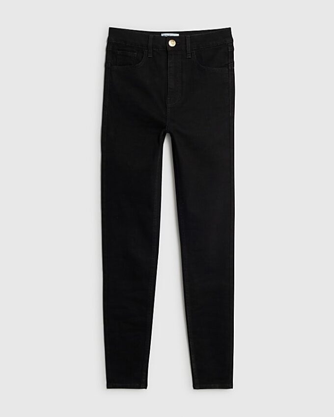 Black High Rise Sculpt Black Skinny Jeans