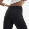 Black High Waisted Relaxed Straight Leg Jeans