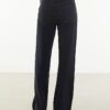 Black High Waisted Relaxed Straight Leg Jeans